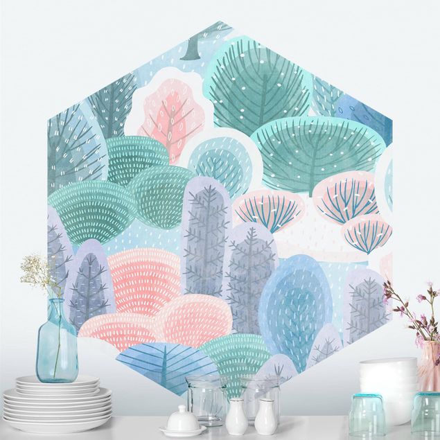 Modern wallpaper designs Happy Forest In Pastel