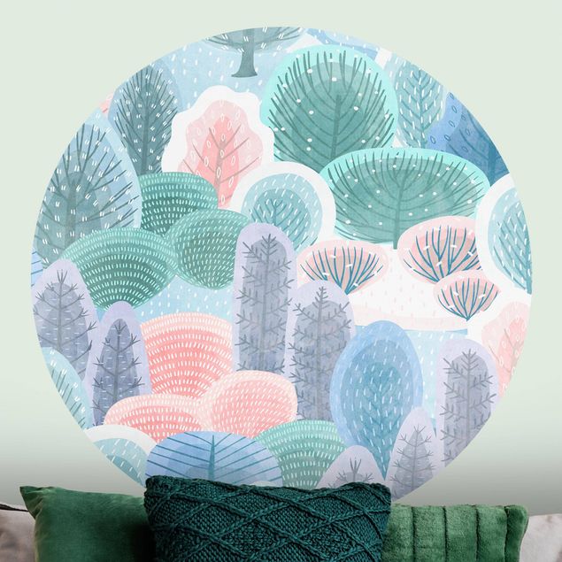 Modern wallpaper designs Happy Forest In Pastel