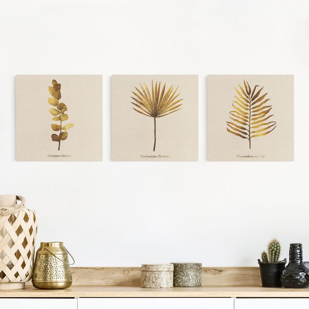 Quote wall art Gold - Tropical Leaves Set I