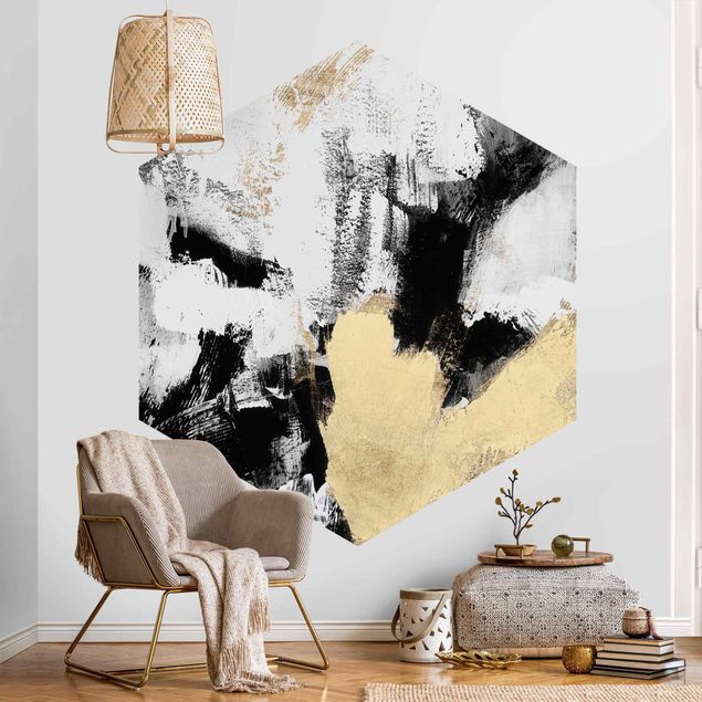 Modern wallpaper designs Golden Collage