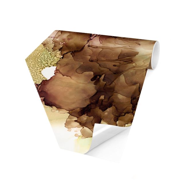 Adhesive wallpaper Golden Brown Explosion I