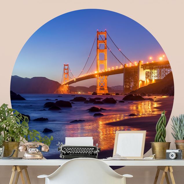 Contemporary wallpaper Golden Gate Bridge At Dusk