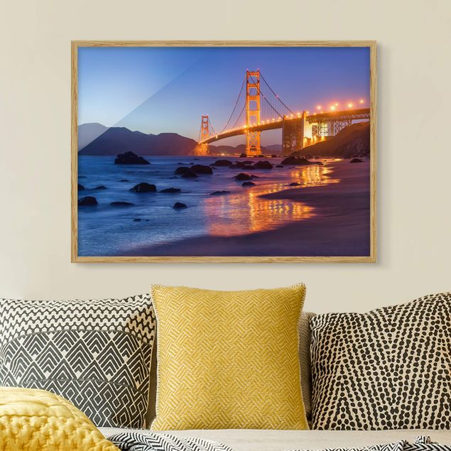Modern art prints Golden Gate Bridge At Dusk