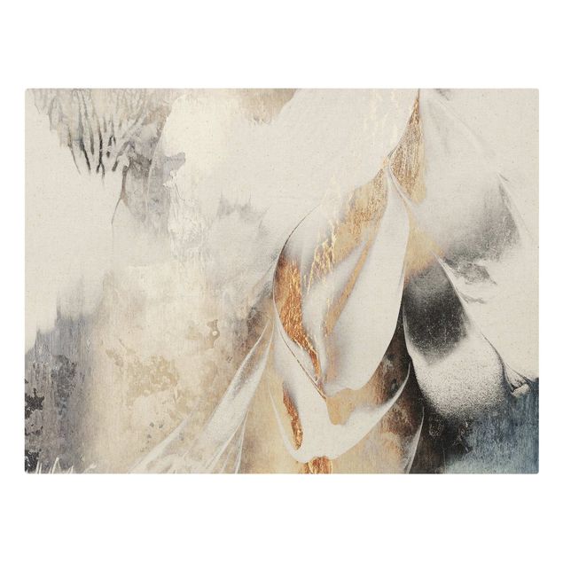 Elisabeth Fredriksson Golden Abstract Winter Painting