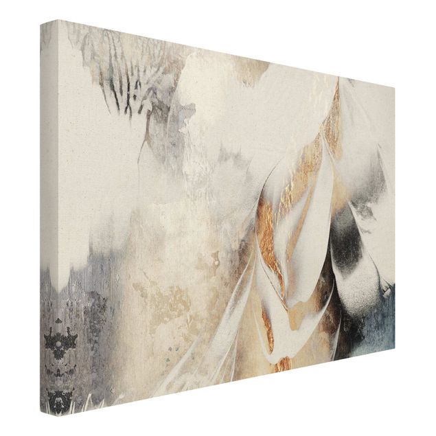 Prints Golden Abstract Winter Painting