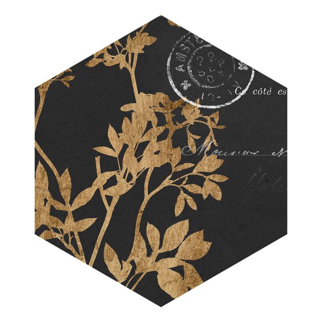 Self adhesive wallpapers Golden Leaves On Mocha I