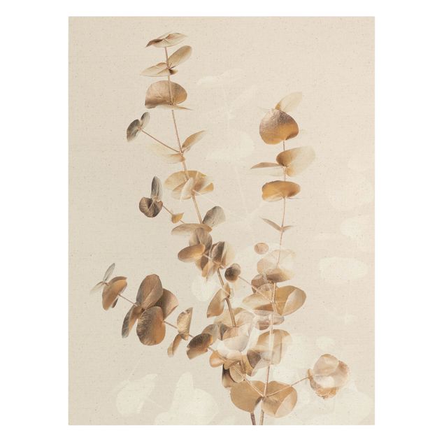 Prints Golden Eucalyptus With White