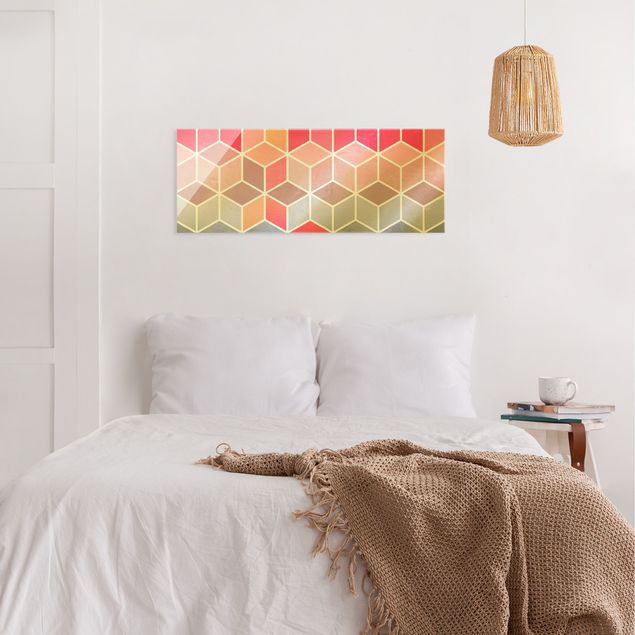 Prints multicoloured Golden Geometry - Colourful Pastel