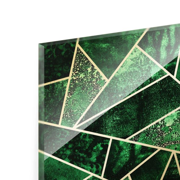 Elisabeth Fredriksson art Golden Geometry - Dark Emerald