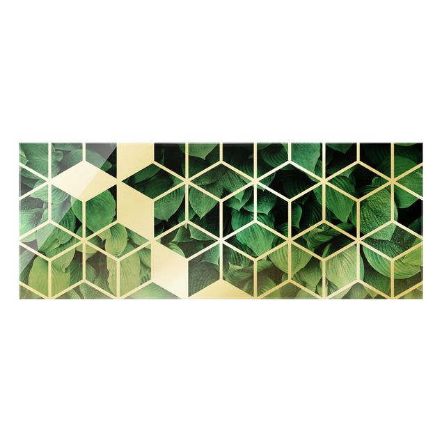 Elisabeth Fredriksson Golden Geometry - Green Leaves