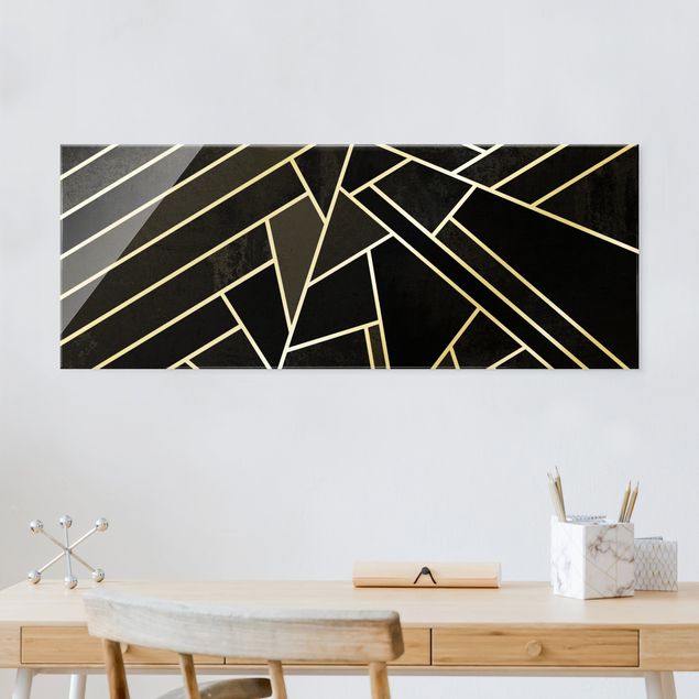 Kitchen Golden Geometry - Black Triangles