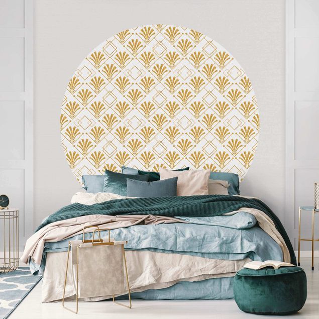 Kitchen Golden Glitter Look With Art Deco Pattern