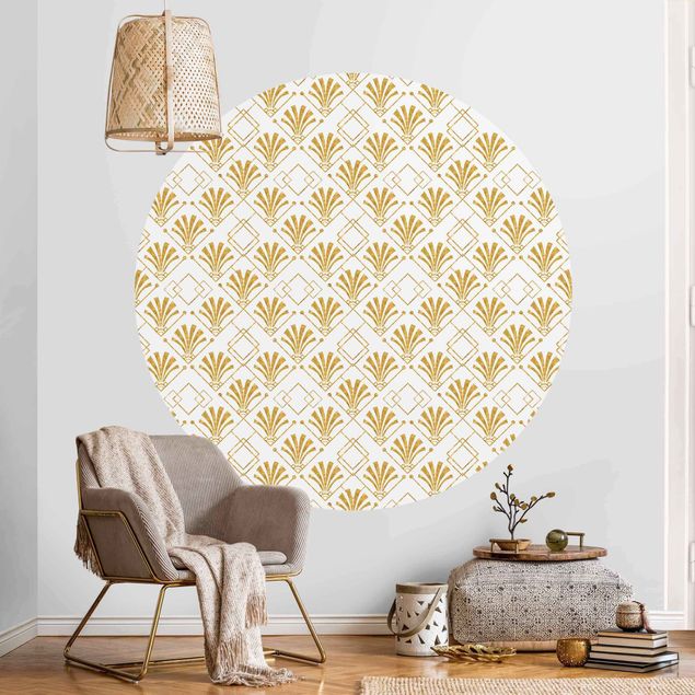 Silver wallpapers Golden Glitter Look With Art Deco Pattern