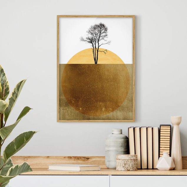 Landscape canvas prints Golden Sun With Tree