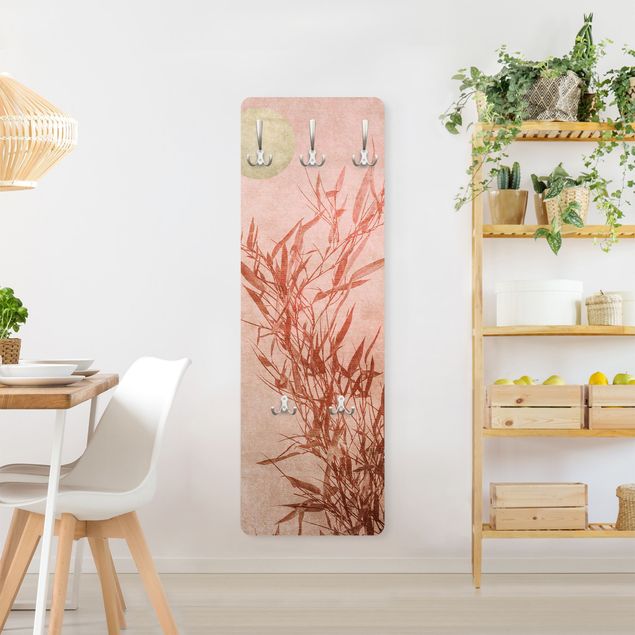 Wall coat hanger Golden Sun Pink Bamboo