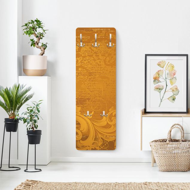 Wall mounted coat rack patterns Golden Baroque