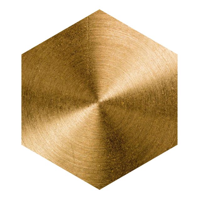 Self-adhesive hexagonal pattern wallpaper - Golden Circle Brushed