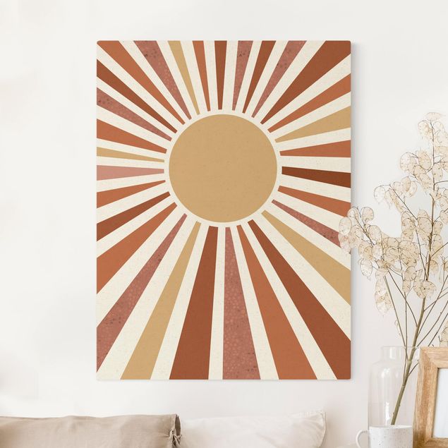 Abstract art prints Golden Sun Rays