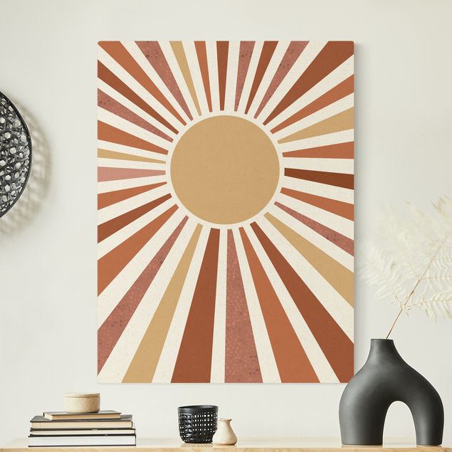 Canvas abstract Golden Sun Rays