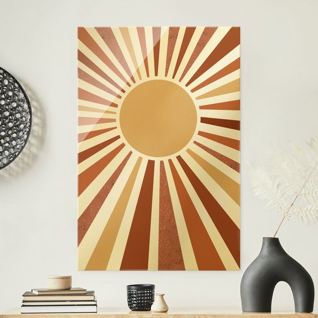 Modern art prints Golden Sun Rays