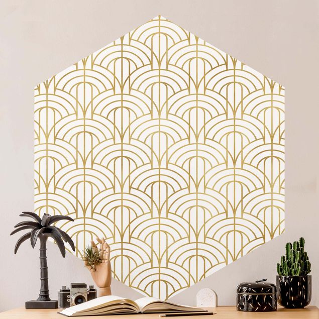 Wallpapers geometric Golden Art Deco Pattern XXL