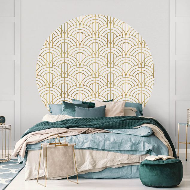 Silver wallpapers Golden Art Deco Pattern XXL