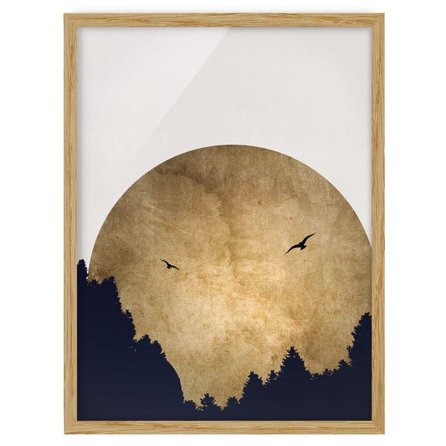Canvas art Gold Moon In The Forest