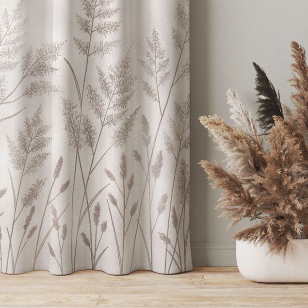 bespoke curtains Grasses And Moon In Silver