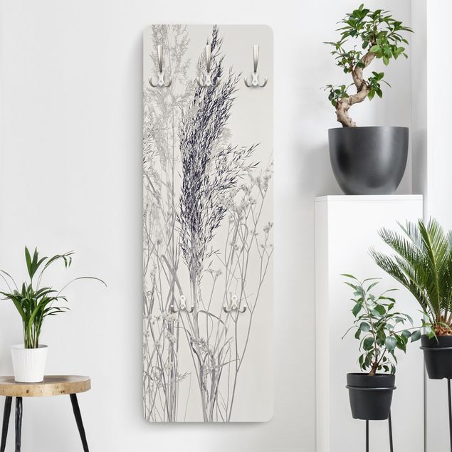 Wall mounted coat rack flower Variations Of Grass