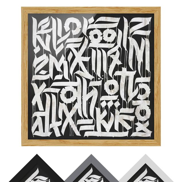 Framed prints Graffiti Art Calligraphy Black