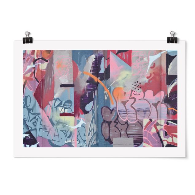 Prints multicoloured Graffiti Wall