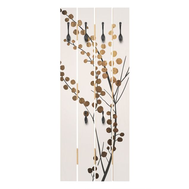 Wall mounted coat rack Graphical Plant World - Berries Gold