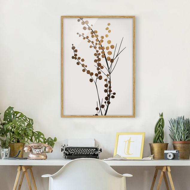 Art prints Graphical Plant World - Berries Gold