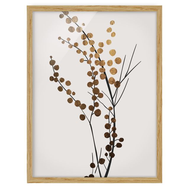 Flower print Graphical Plant World - Berries Gold