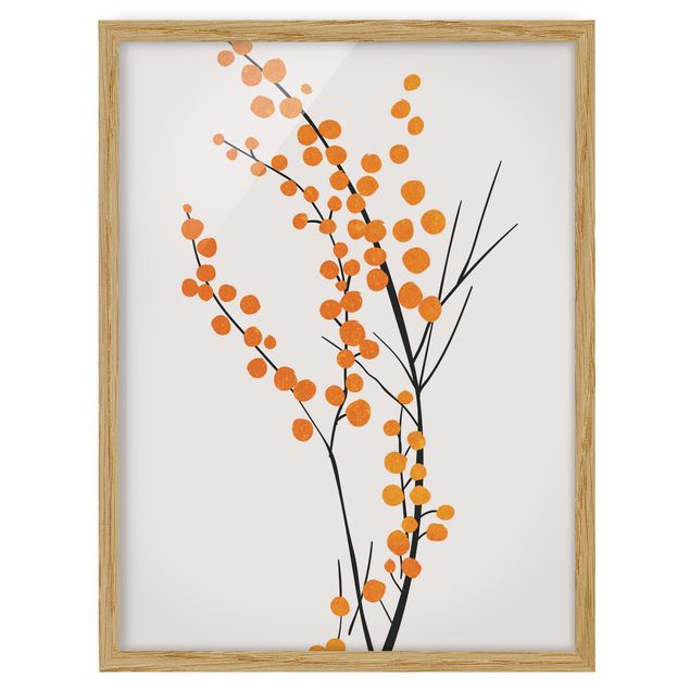 Flower print Graphical Plant World - Berries Orange