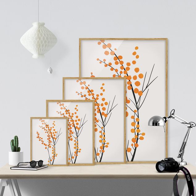 Prints flower Graphical Plant World - Berries Orange