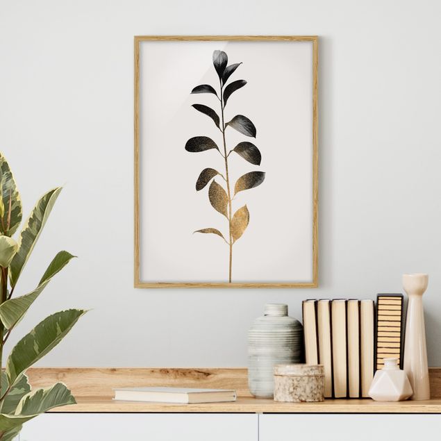 Prints fishes Graphical Plant World - Gold And Grey