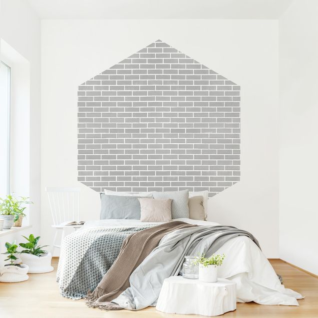 Stone effect wallpaper Gray Brick Wall