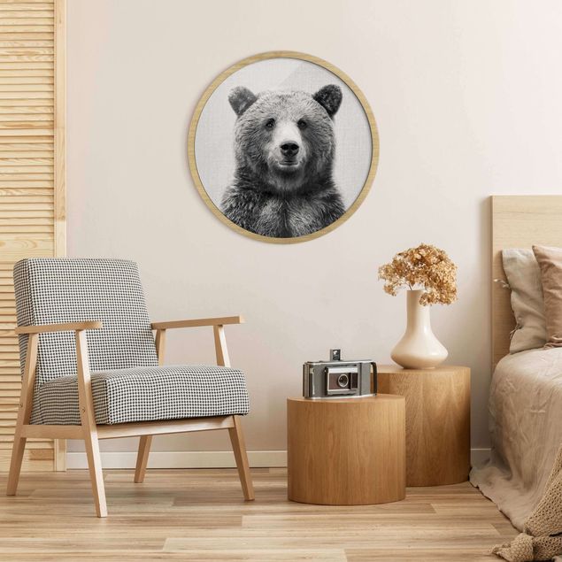 Animal canvas Grizzly Bear Gustel Black And White