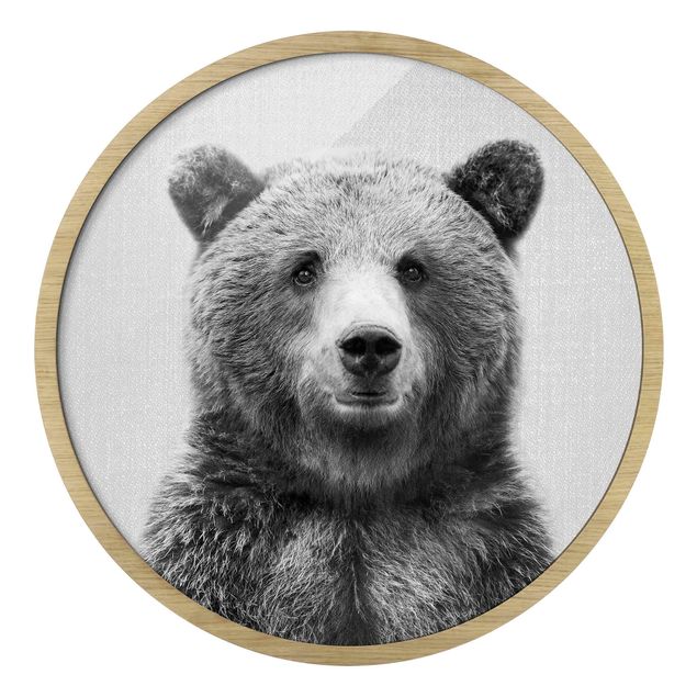 Prints modern Grizzly Bear Gustel Black And White