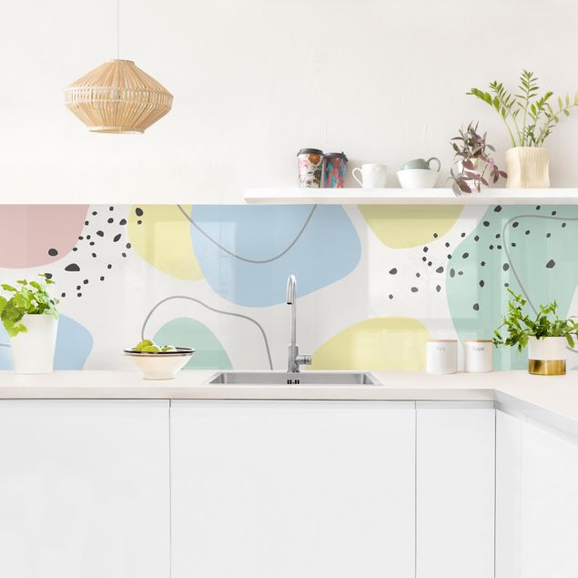 Kitchen splashback patterns Large Geometrical Shapes - Pastel