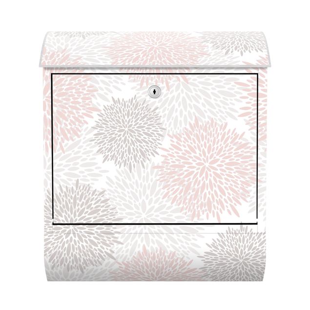 Mailbox Big Drawn Dandelion In Light Pink