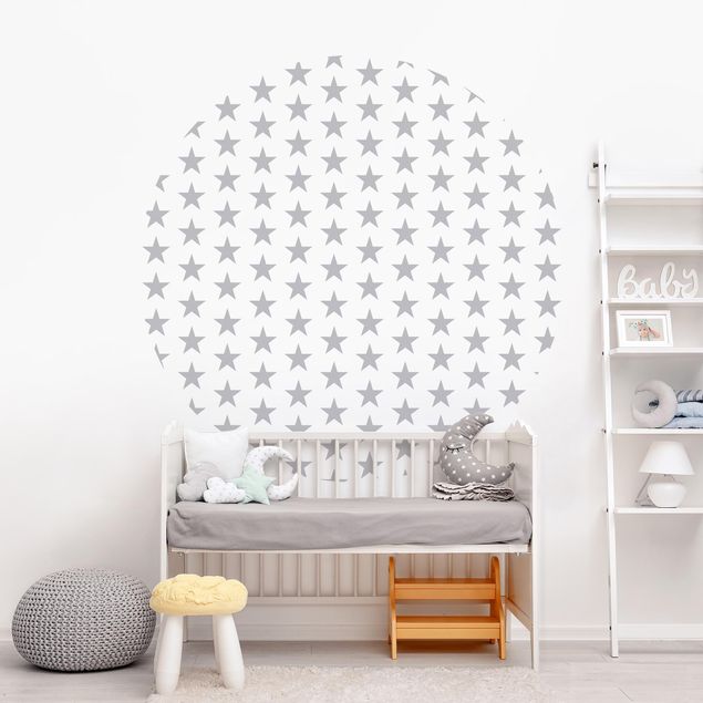 Nursery decoration Large Grey Stars On White