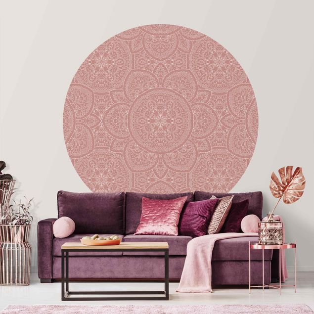 Wallpapers ornaments Large Mandala Pattern In Antique Pink