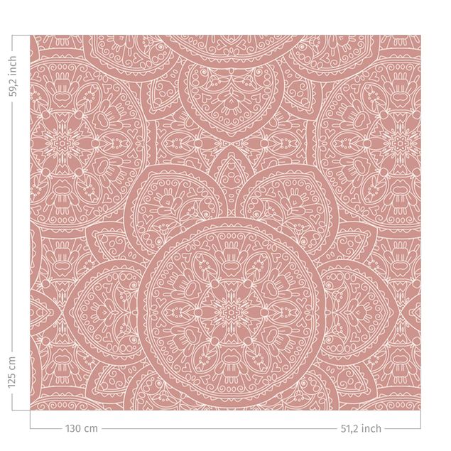 Modern Curtains Large Mandala Pattern In Antique Pink