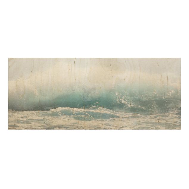 Wood prints landscape Large Wave Hawaii