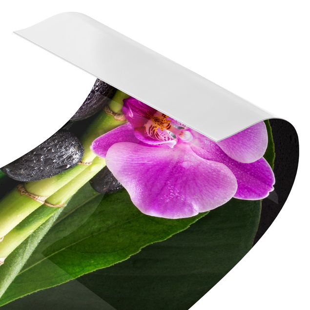 Film adhesive Green Bamboo With Orchid Flower