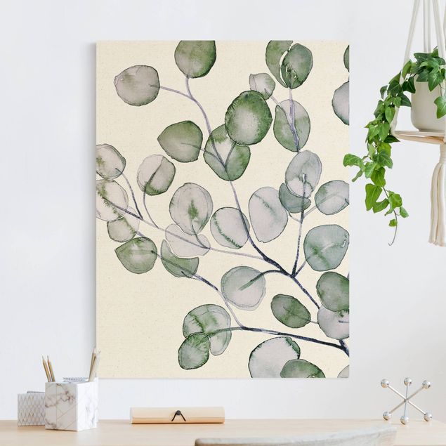 Kitchen Green Watercolour Eucalyptus Branch