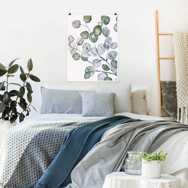Prints flower Green Watercolour Eucalyptus Branch