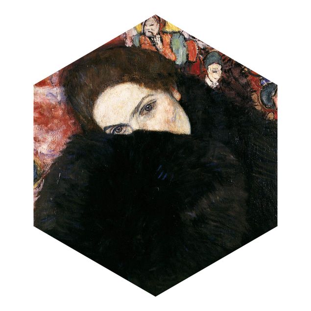 Wallpapers black Gustav Klimt - Lady With A Muff